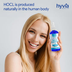 Hyvia Health AquaCleanse label close-up highlighting pure HOCl formula