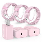 Hzevn 20W USB-C fast charger pink powering iPhone quickly
