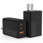 Hzevn 2-pack 100W USB-C wall charger front view powering a laptop