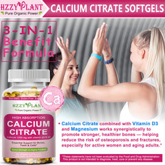 HZZYPLANT Calcium Softgels pour scene highlights convenient daily dosing