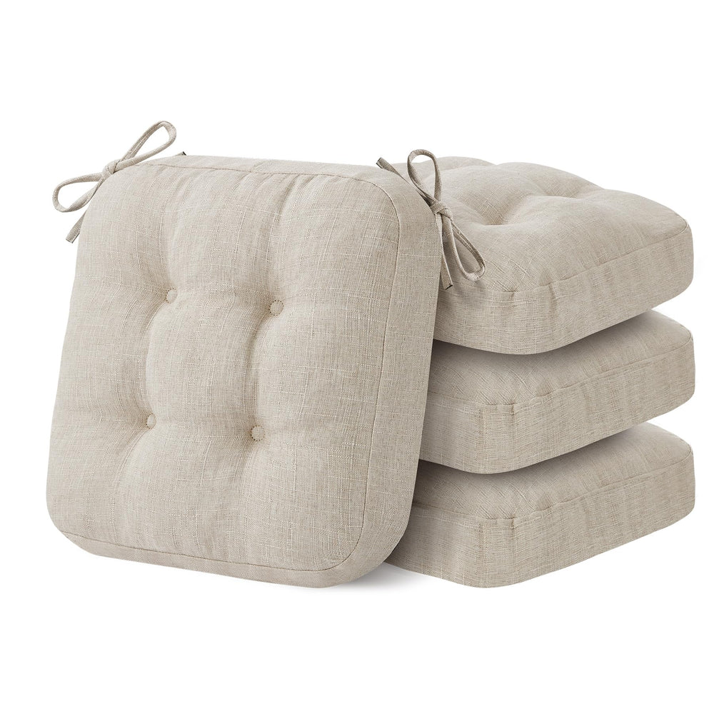 IASEAHK chair cushions beige top view showing plush memory foam