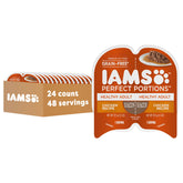 Front packaging of IAMS Perfect Portions grain-free wet cat food with chicken cuts in gravy.
