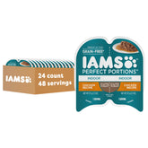 IAMS Perfect Portions grain-free wet cat food in gravy for indoor cats, hydration support.