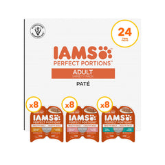 IAMS Perfect Portions Indoor Cat Pate tray with two meals for portion control.