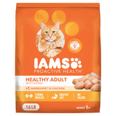 IAMS Proactive Health dry cat food bag prepared for convenient daily feeding.