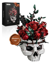 iATOM Skull Roses Bouquet build set shown ready for a dramatic gothic display.