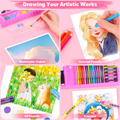 iBayam colored pencils and brushes fit in a portable case for on-the-go art.