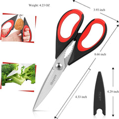 iBayam kitchen scissors with protective sheath for safe storage.