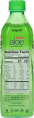 Iberia Aloe Vera Juice Original bottle pour demonstrates easy serving on the go.