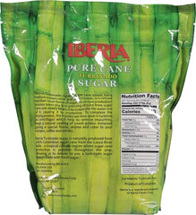 Iberia turbinado sugar crystal closeup showing large sparkling grains and rich aroma.