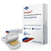 Ibsa Irosolv film-strip-pack showcasing convenient iron supplement in ready-to-use format.