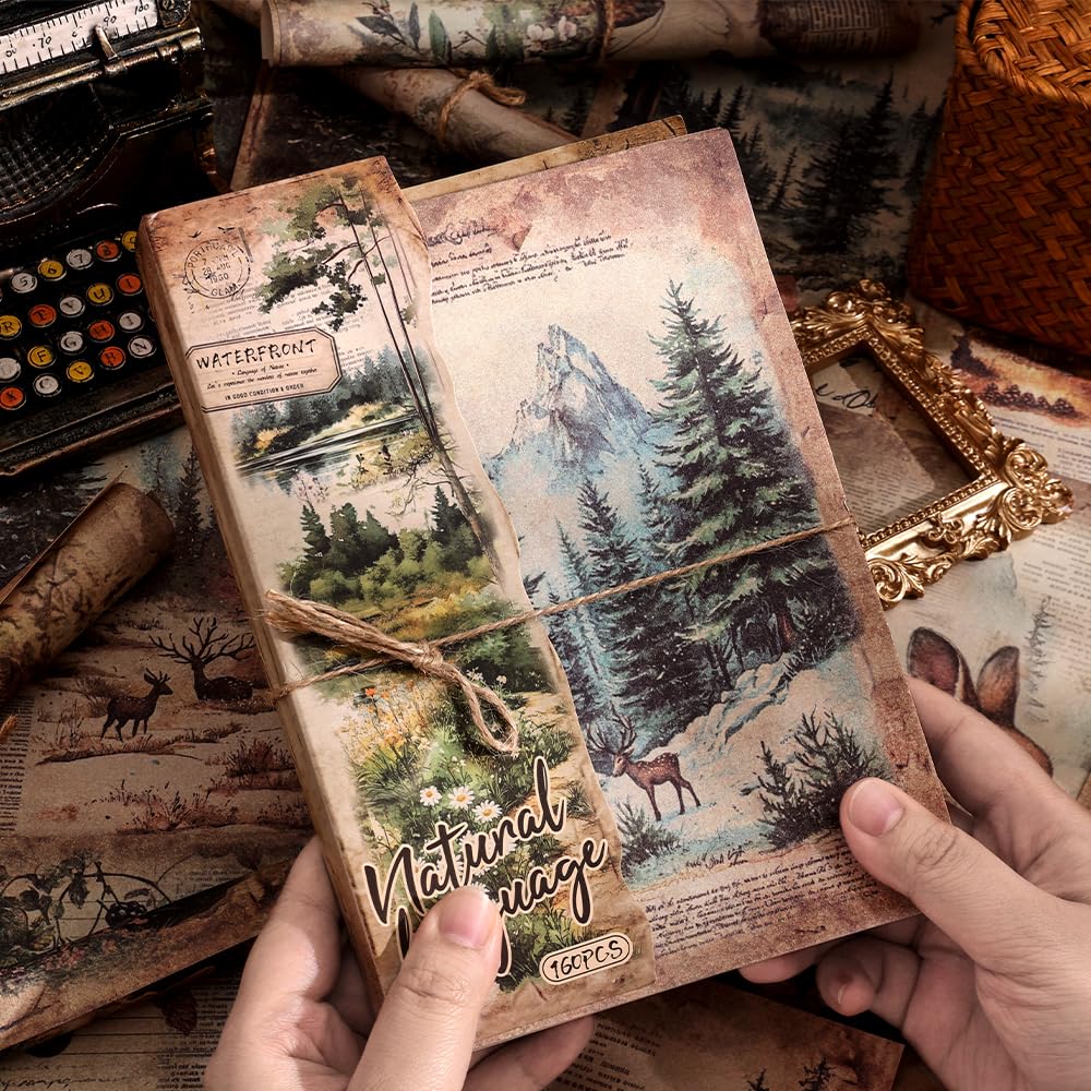 icceemee nature scrapbook paper forest scene 01 ideal for rustic journaling and cohesive collage projects.