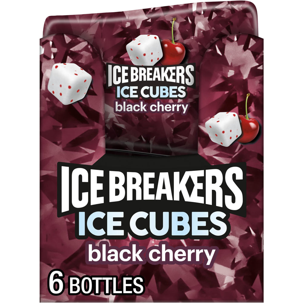 Ice Breakers Ice Cubes Black Cherry bottle pack for portable, sugar-free freshness on the go.