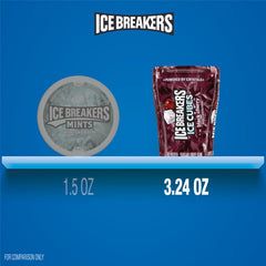 Ice Breakers Ice Cubes Black Cherry gum cubes closeup showing cherry flavor.