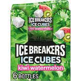 Ice Breakers Ice Cubes Kiwi Watermelon bottle front for on-the-go freshness.