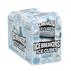 Ice Breakers Ice Cubes Mint Crystal texture closeup reveals tiny mint crystals.