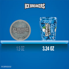 Ice Breakers Ice Cubes Peppermint bottle in use in car for fresh breath on the road