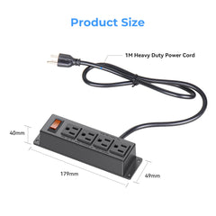 ICEELEC 3ft flat-plug cord under desk enables hidden tidy setups.