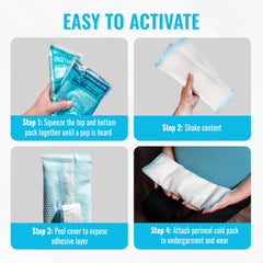 ICEWRAPS cooling relief highlights perineal comfort and soothing inflammation after birth.