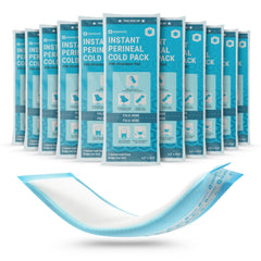 ICEWRAPS instant postpartum cold pad activation shows quick squeeze-to-use cooling for immediate comfort.