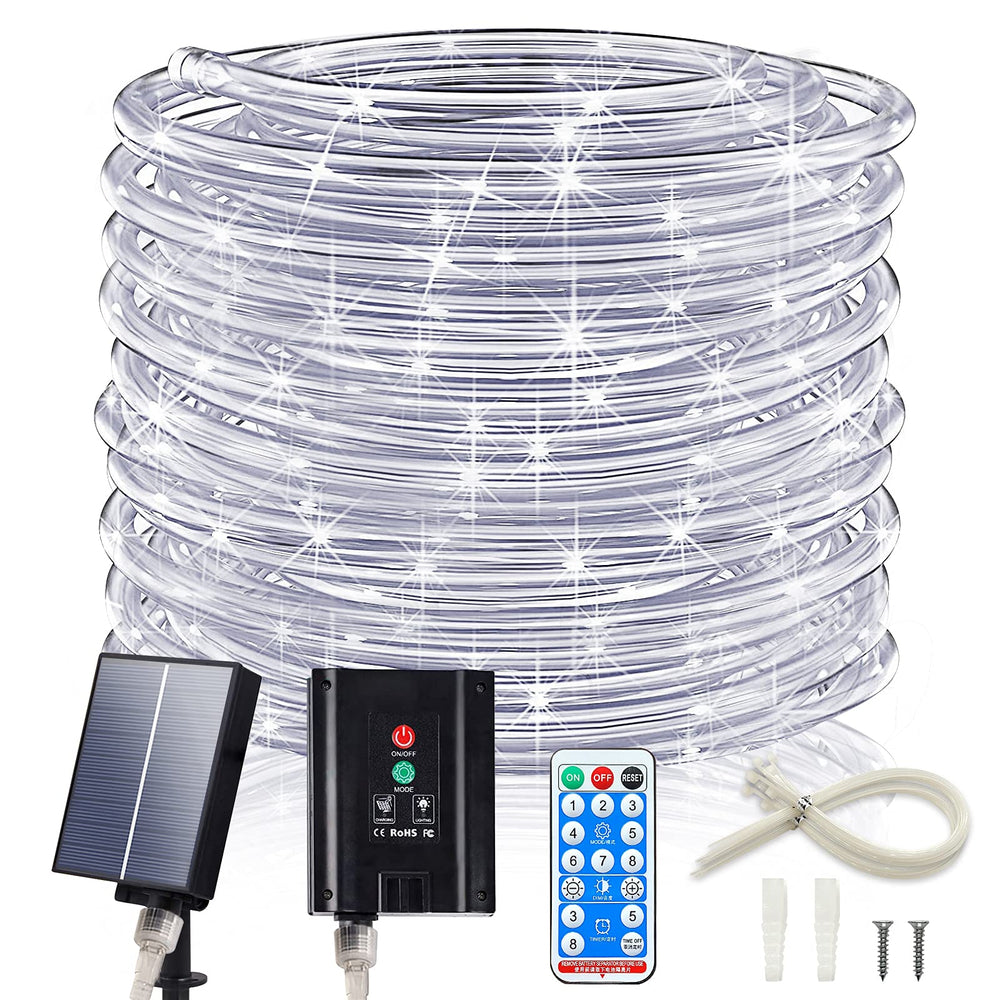 ICRGB solar rope lights along the garden path create a warm, energy-efficient welcome.