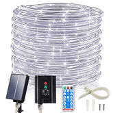 ICRGB solar rope lights along the garden path create a warm, energy-efficient welcome.