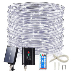 ICRGB solar rope lights along the garden path create a warm, energy-efficient welcome.