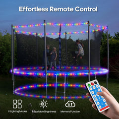 ICRGB trampoline border glow enhances nighttime play with vivid outlines.