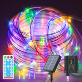 ICRGB trampoline lights 66ft 200led outlining the trampoline for safer night play.