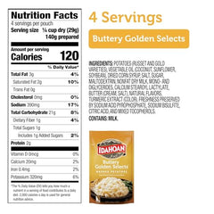 Idahoan Buttery Golden Selects mashed potatoes in a steaming bowl ready to serve.