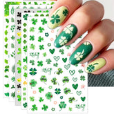 IDDFEVE St. Patrick's Day shamrock nail sticker close-up for quick at-home nail art