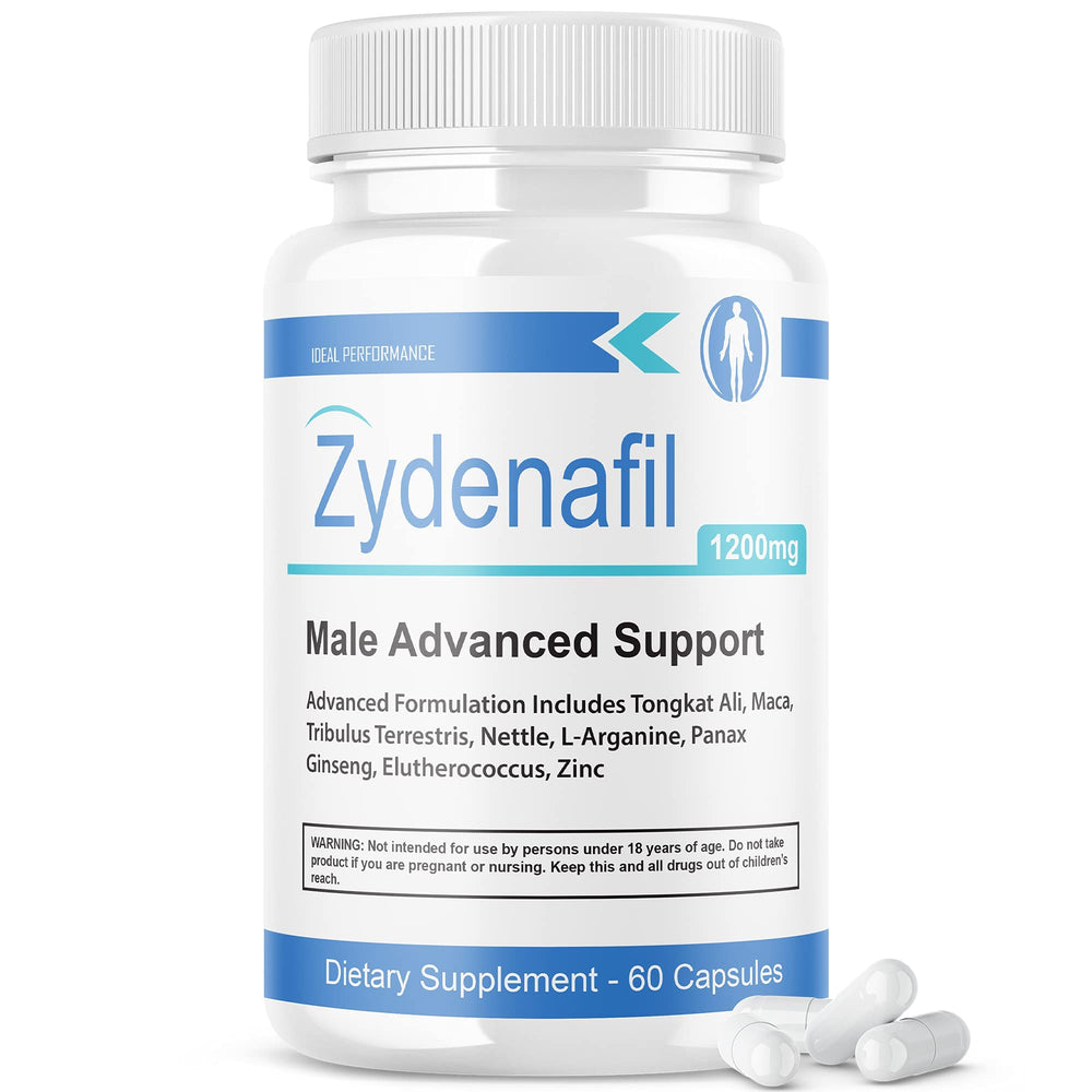 IDEAL PERFORMANCE Zydenafil pills bottle shot highlighting easy dosing and convenience.