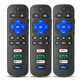 IDGPUW Roku remote 3-pack front view showing easy, no-setup use