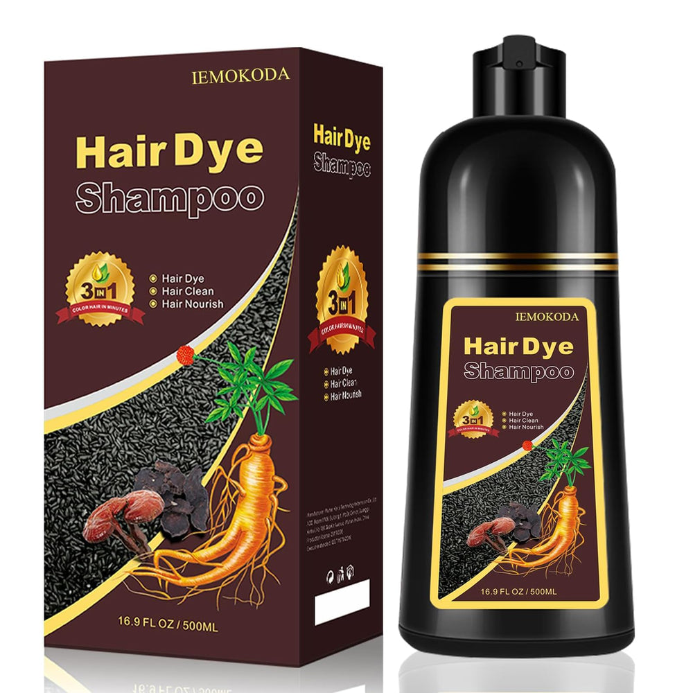 iemokoda Chestnut Brown Hair Dye Shampoo application for easy at-home coloring