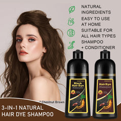 iemokoda Chestnut Brown Hair Dye Shampoo gray coverage in minutes