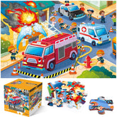 IFLOVE jumbo fire rescue puzzle assembly – vibrant scene for cooperative play and learning.