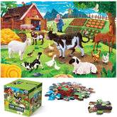 IFLOVE jumbo floor puzzle with farm animals scene—perfect for cooperative play and problem-solving.