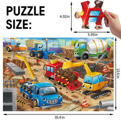 IFLOVE jumbo floor puzzle with construction vehicles supports imaginative play and problem solving.