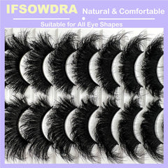 IFSOWDRA mink lashes strip wispy 25mm for subtle enhancement.