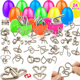 iGeeKid 24-pack prefilled Easter eggs with metal brain teasers for engaging egg hunts