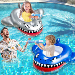 iGeeKid shark float seat keeps children safely positioned on the ride.