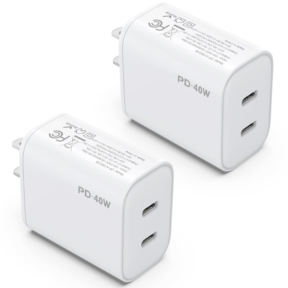 iGENJUN 2Pack 40W USB-C charger front view enables quick dual-device charging.