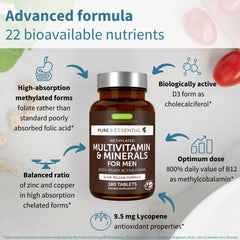 Igennus Methylated Men's Multivitamin bottle side view highlights labeling details for informed choices