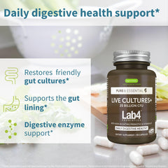 Igennus capsules close-up highlighting Lab4 strains for gut balance