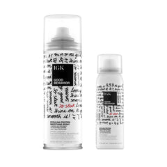 IGK GOOD BEHAVIOR spray bottle demonstrates keratin-like smoothing and frizz control.