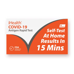 iHealth COVID-19 rapid test kit packaging for safe at-home use