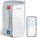 iHealth Neo wireless blood pressure monitor front view with quick readings on the large display.