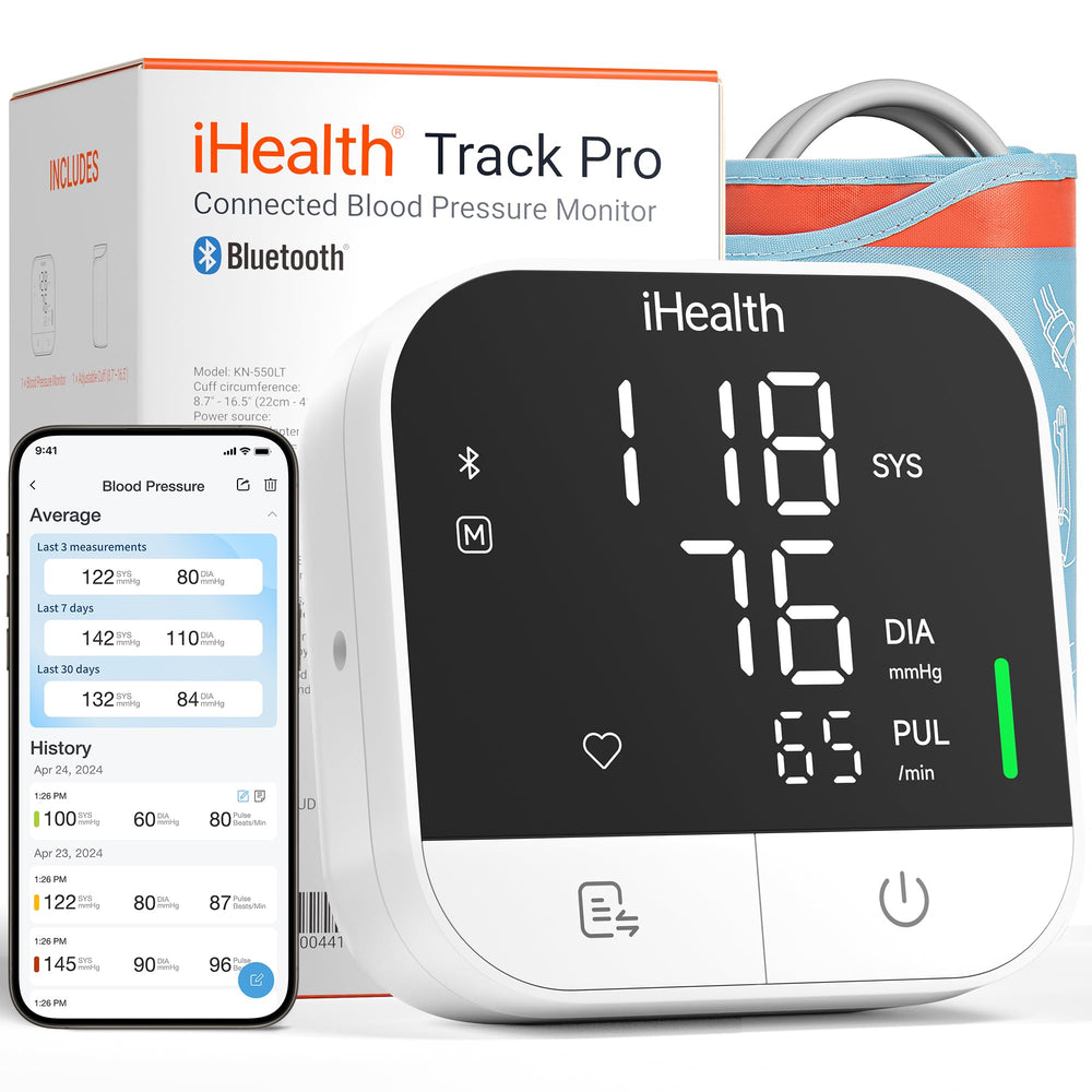 iHealth Track Pro LED screen shows clear readings from any angle with color indicators.