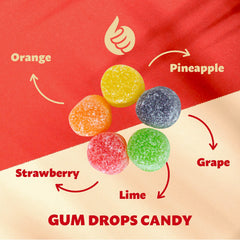 ILike! Gum Drops appear vibrant in a candy dish, ideal for desserts and celebrations.