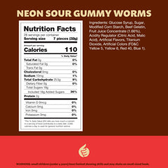 ILike Neon Sour Gummy Worms in a serving bowl for colorful, shareable treats.